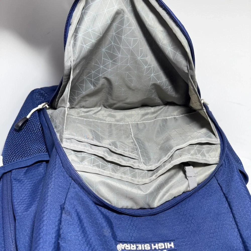 High Sierra Blue Honeycomb Ripstop Backpack Laptop Sleeve School Travel Bag